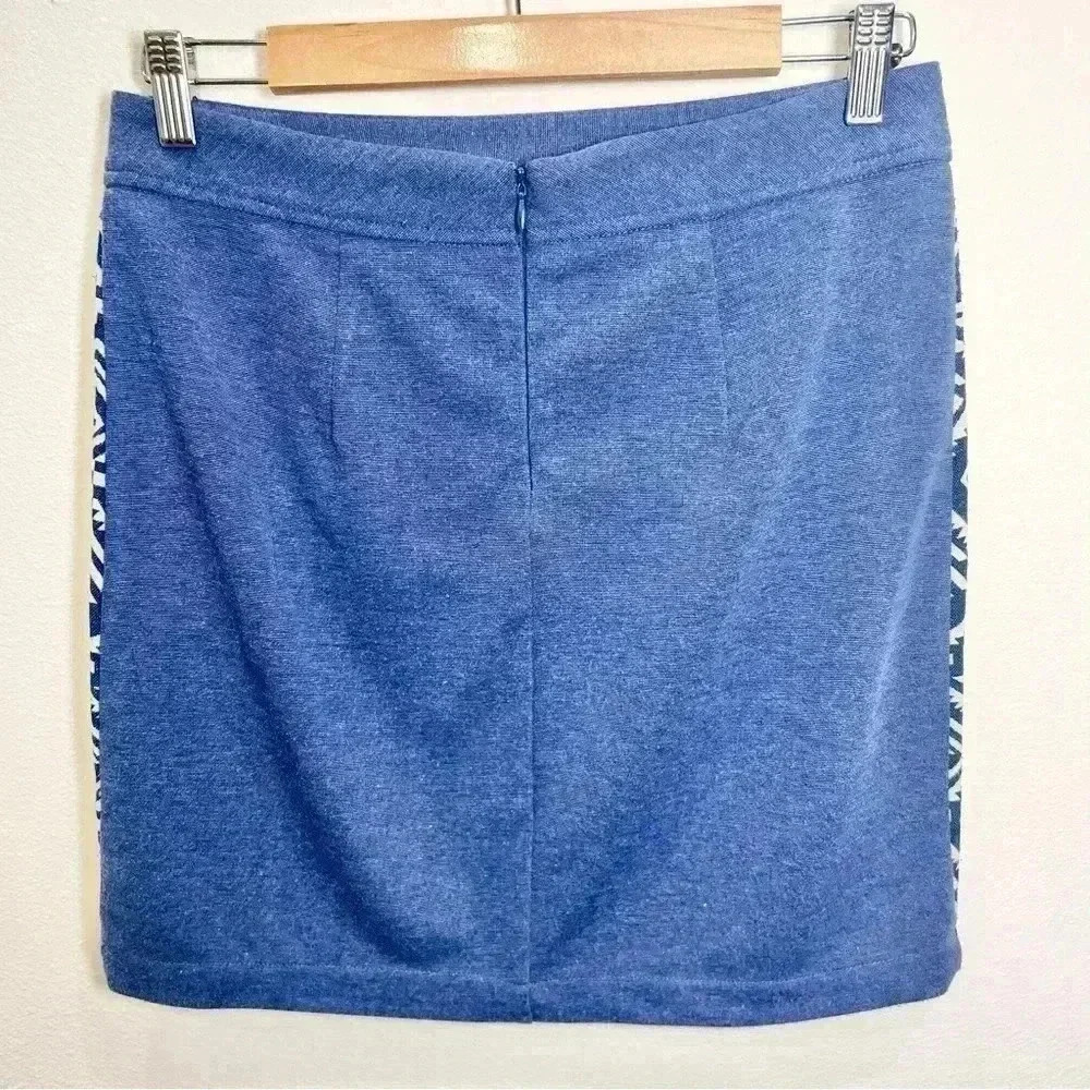 Pixley Women’s Tenille Navy Blue and White Aztec Print Mini Skirt Size Small - Picture 5 of 12